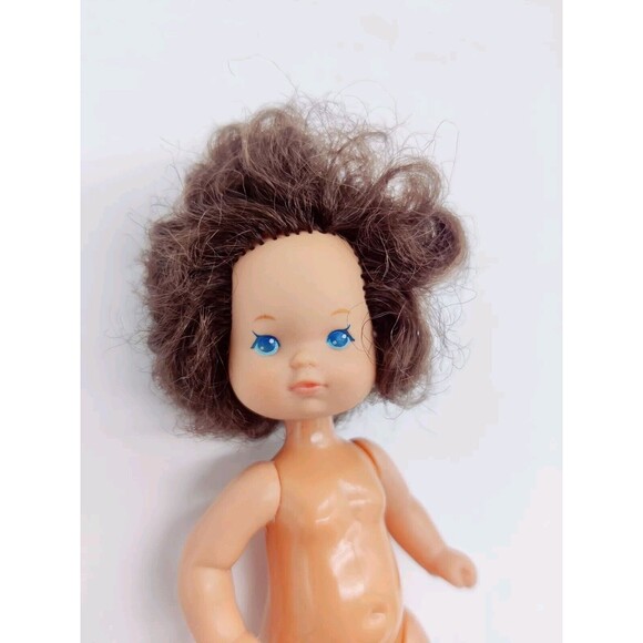 Vintage 1976 Vintage Heart Family Baby Toddler Doll? Mattel Brown Wavy Hair 4.5" - Picture 4 of 15